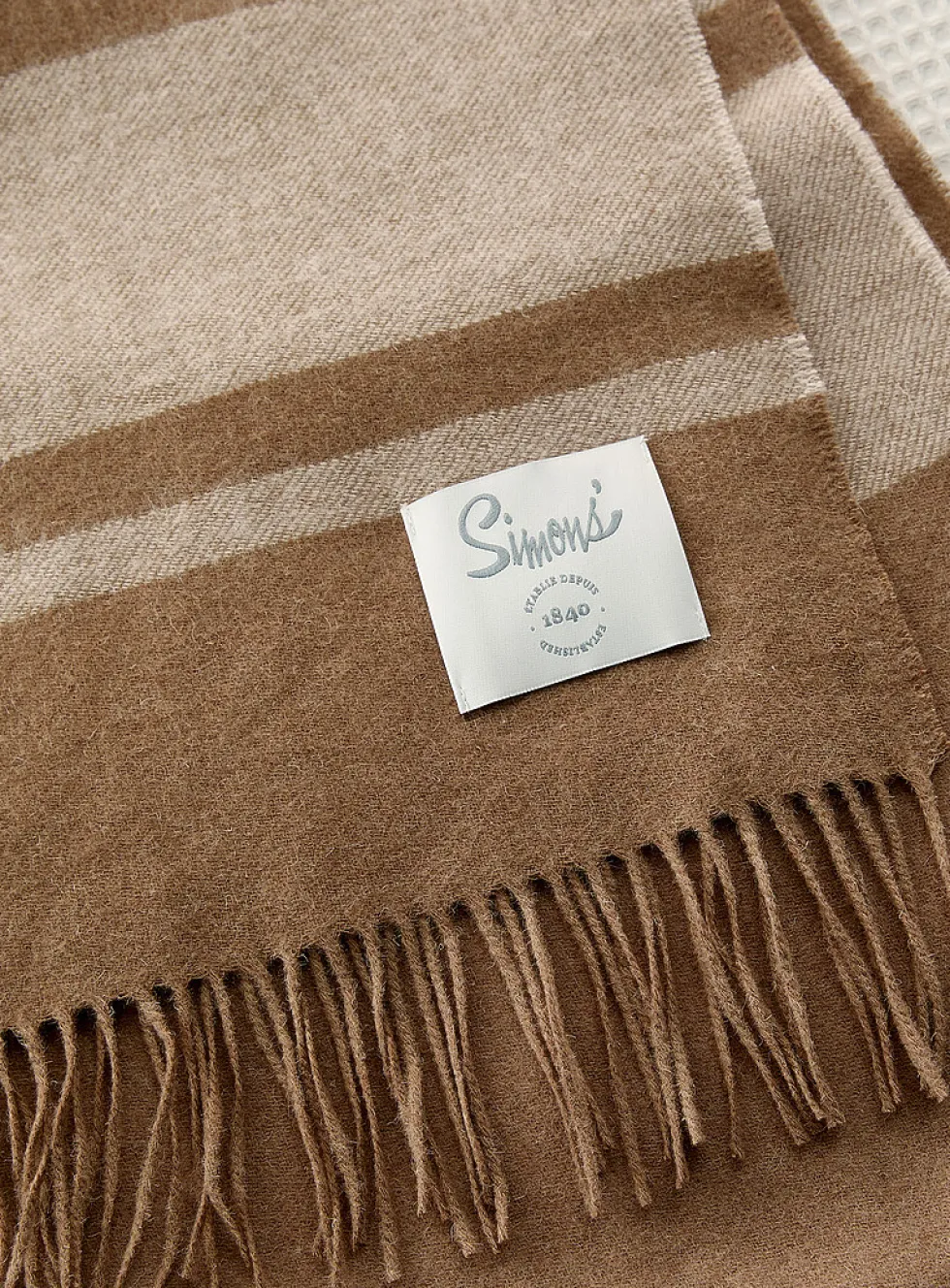 Pure wool striped throw
