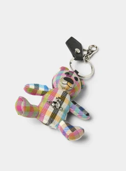 Pure wool tartan bear key chain