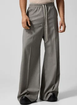 Pure wool wide-leg pant