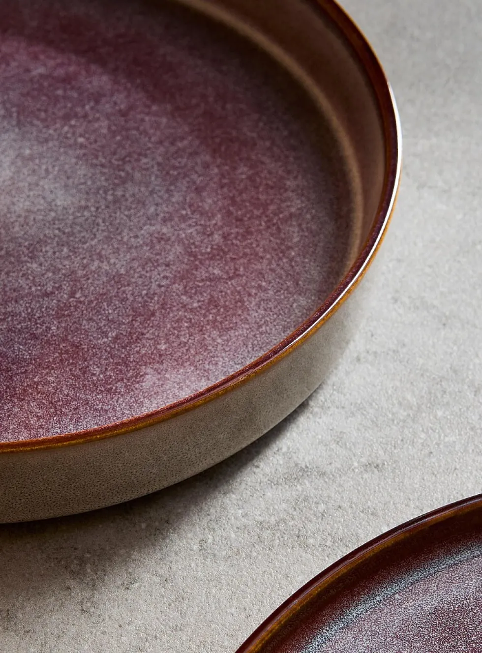 Purple-hued speckles pasta bowl
