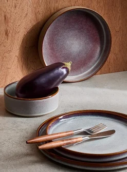 Purple-hued speckles pasta bowl