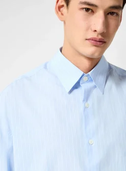 Pyjama-stripe poplin shirt