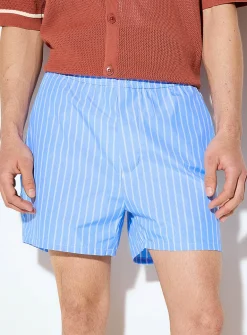 Pyjama-stripe poplin short