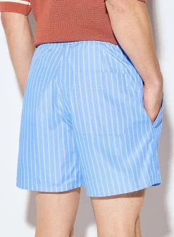 Pyjama-stripe poplin short