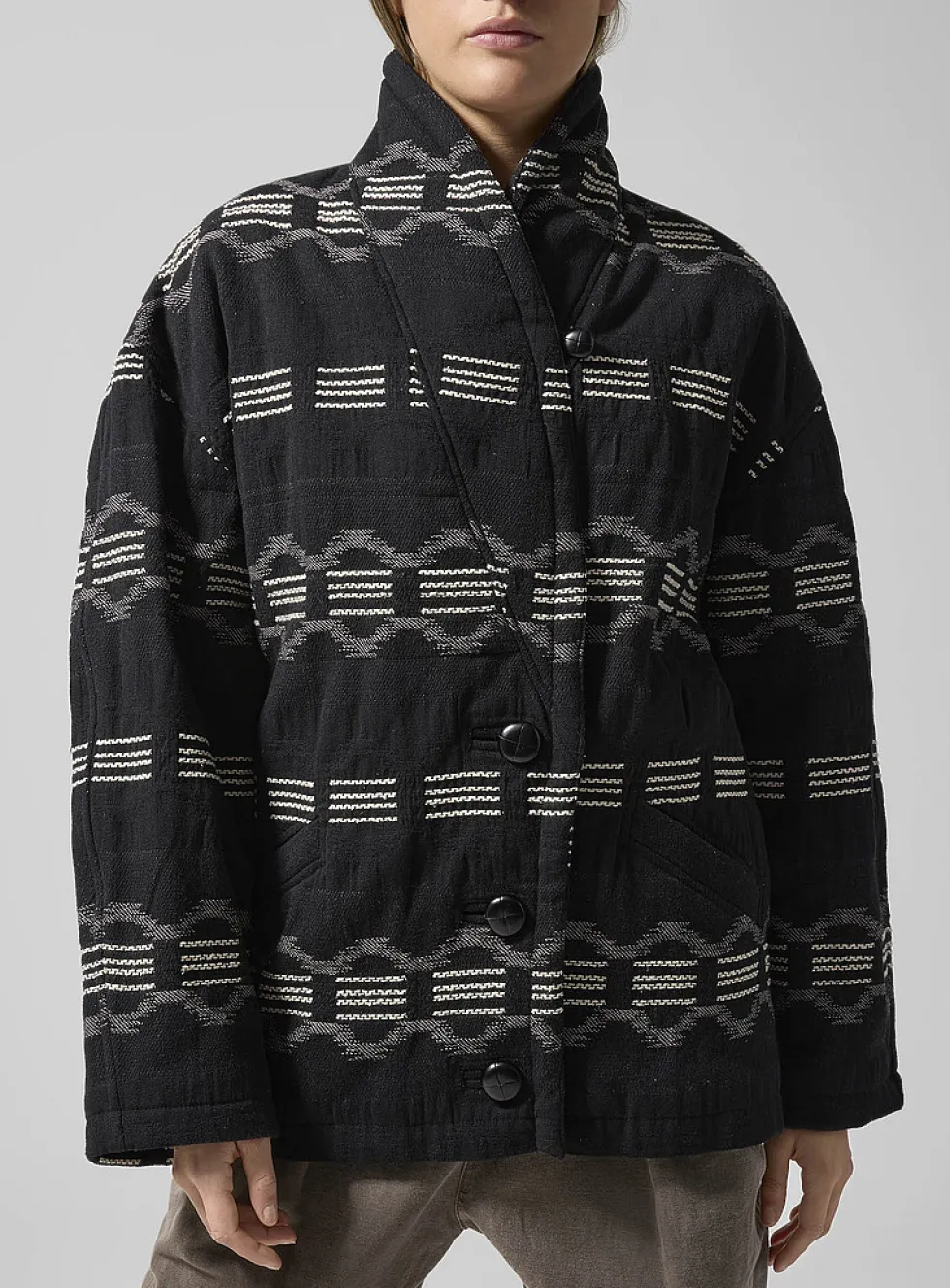 Qayla high-pile fleece underside shawl collar coat