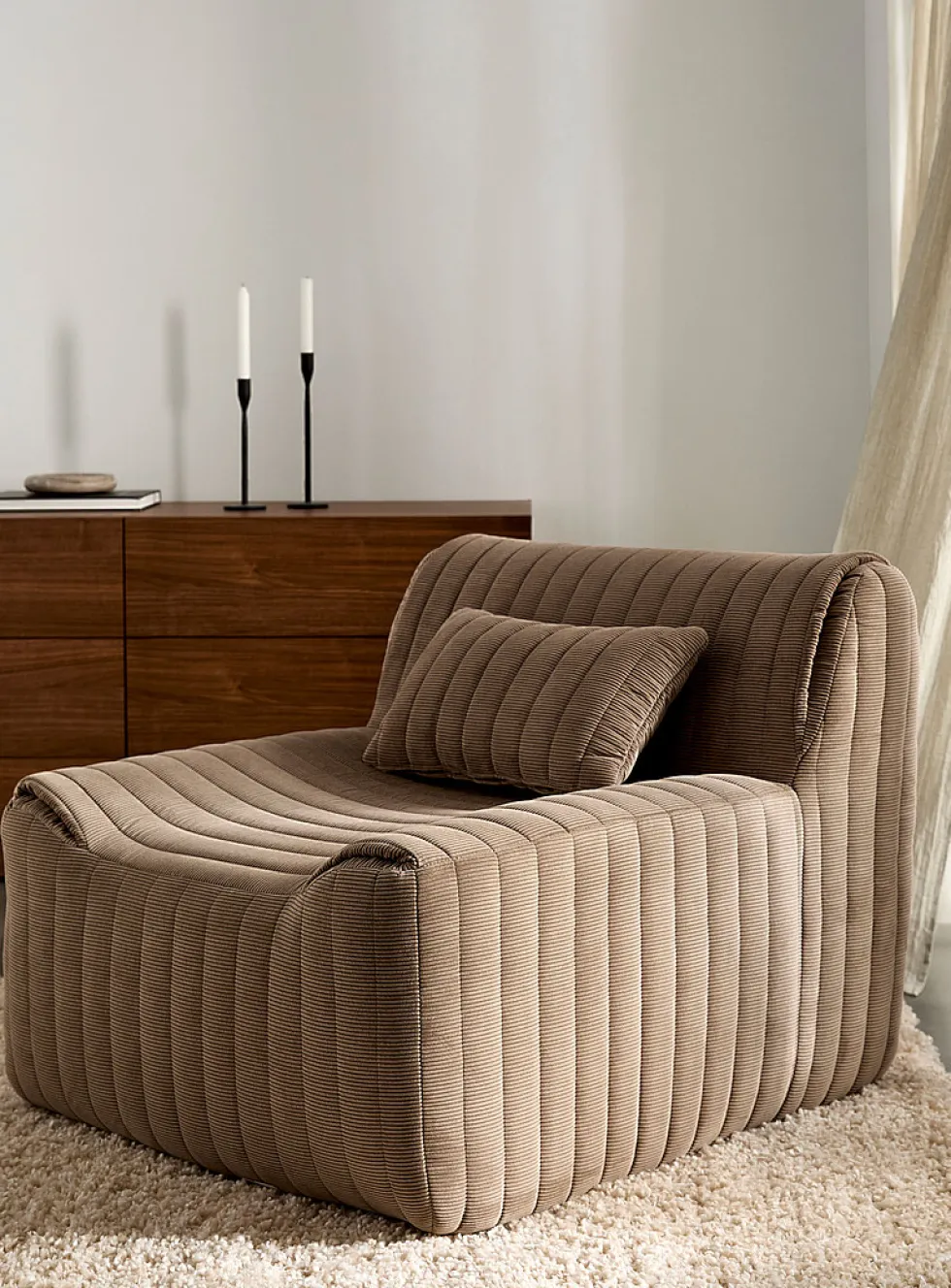 Quilted corduroy high-density foam modular chair