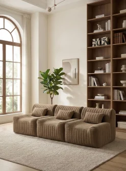 Quilted corduroy high-density foam modular chairs