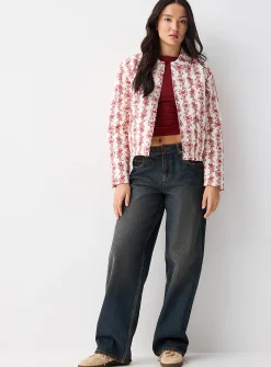 Quilted pink flowers jacket