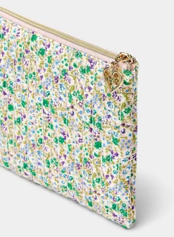 Quilted velvety pouch