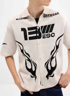 Racing jacquard knit shirt