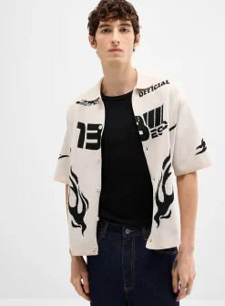 Racing jacquard knit shirt