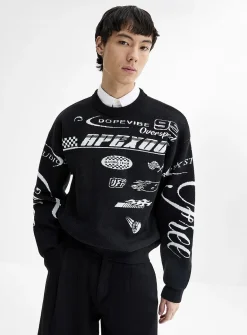 Racing jacquard loose sweater