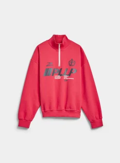Racing logo half-zip sweatshirt