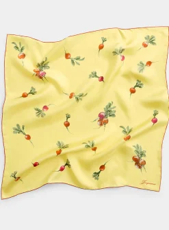 Radish print pure silk scarf