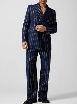 Rafael golden stripes pure linen pant