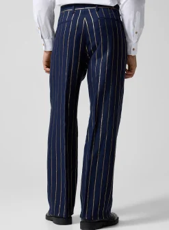Rafael golden stripes pure linen pant
