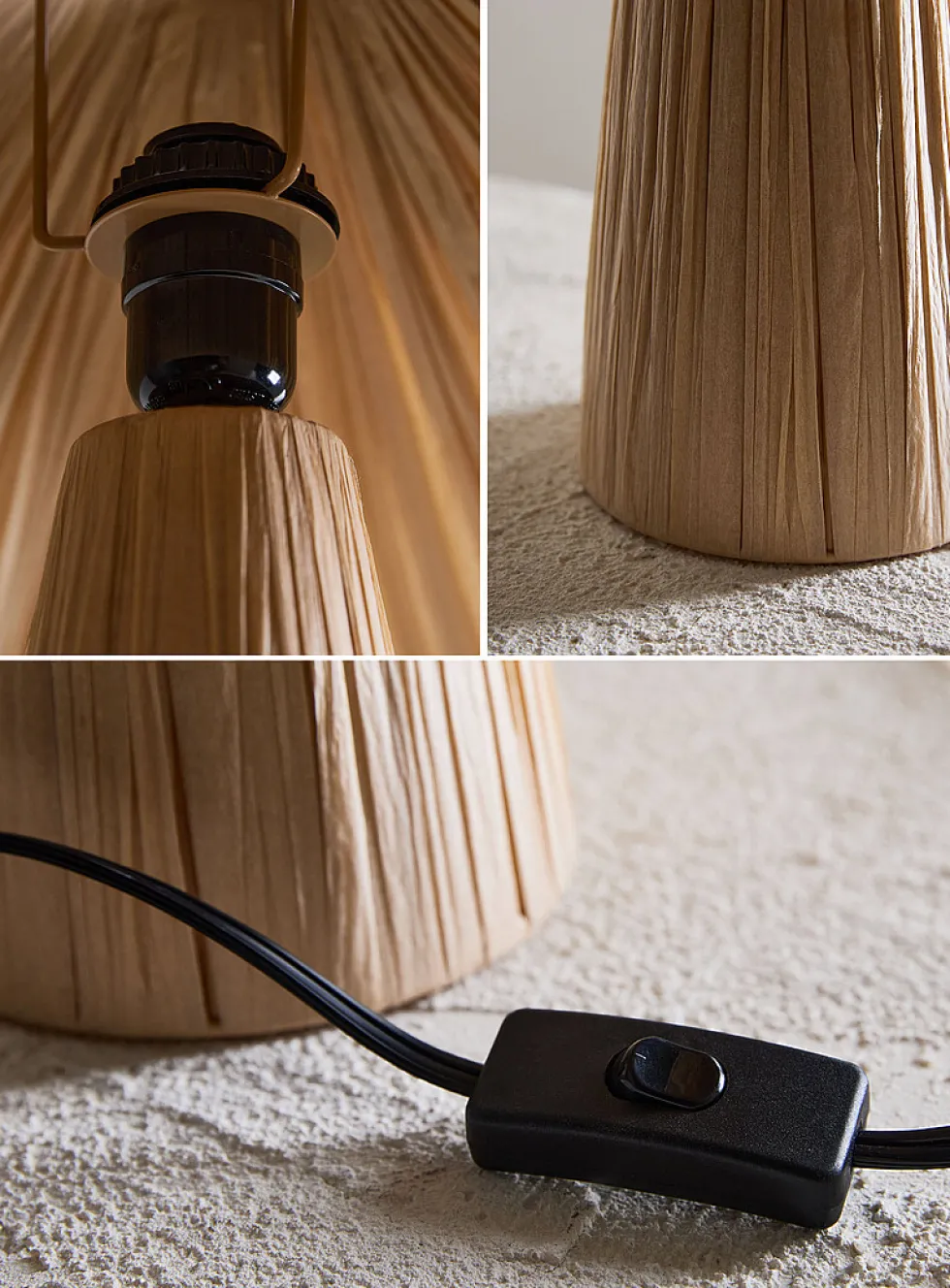 Raffia paper table lamp
