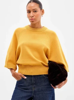 Raglan bell sleeves boxy-fit sweater
