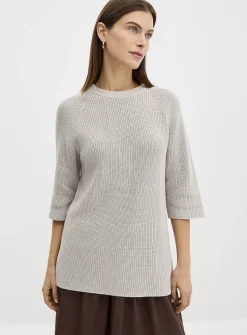 Raglan-sleeve tunic sweater