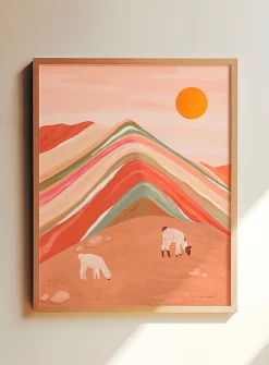 Rainbow mountain art print