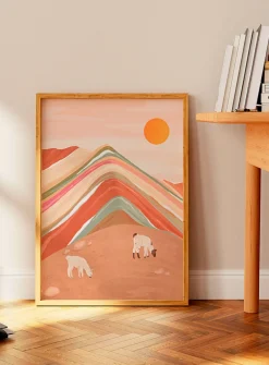 Rainbow mountain art print