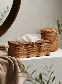 Rattan tissue box