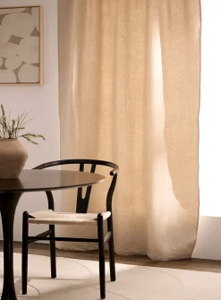 Raw cotton and linen solid curtain