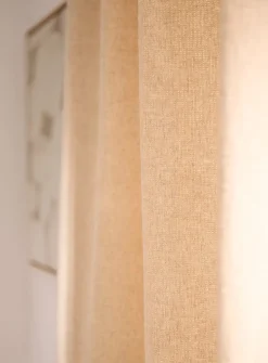 Raw cotton and linen solid curtain