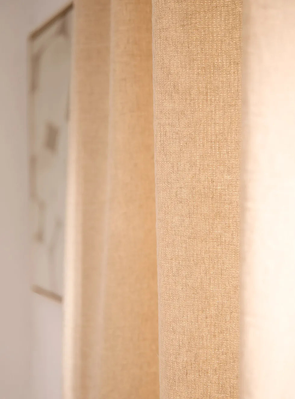 Raw cotton and linen solid curtain