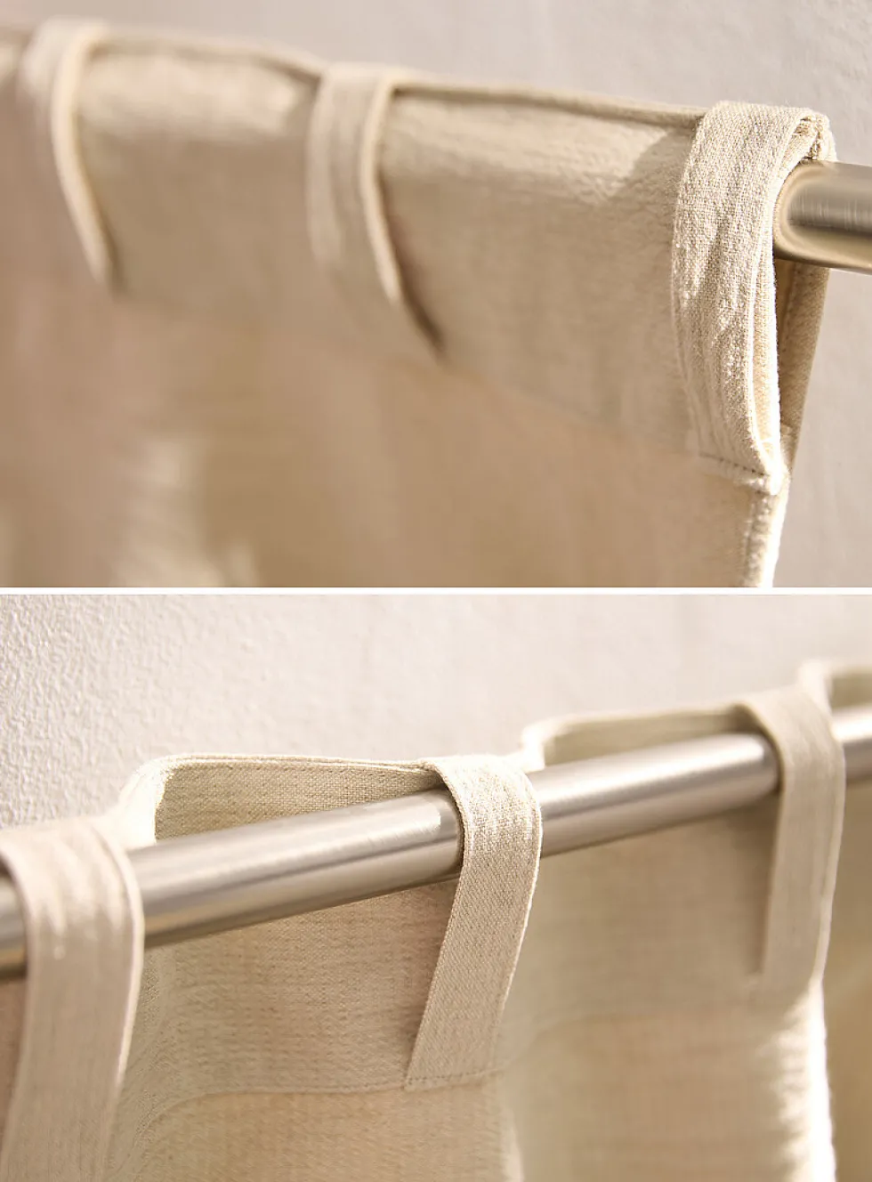 Raw cotton and linen solid curtain