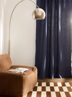 Raw cotton and linen solid curtain