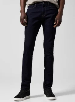 Raw denim slim-leg jean