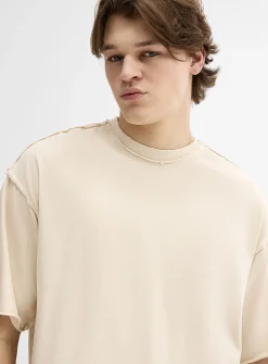 Raw hem cropped loose t-shirt