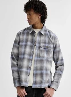 Raw-edge check shirt