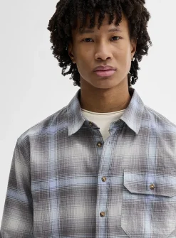 Raw-edge check shirt