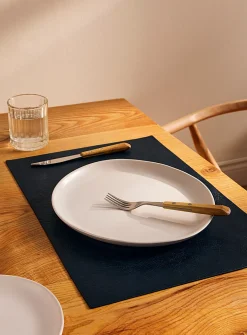 Rectangular faux-leather placemat