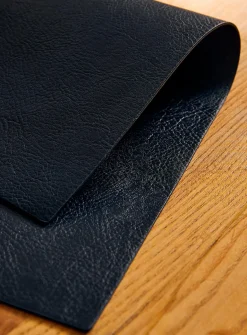 Rectangular faux-leather placemat