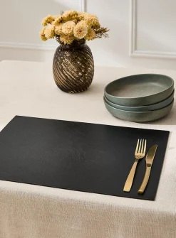 Rectangular faux-leather placemat