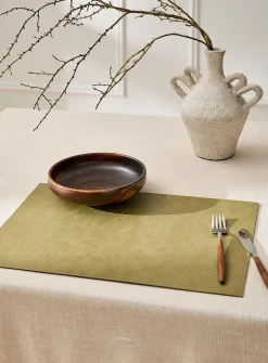 Rectangular faux-leather placemat