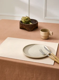 Rectangular faux-leather placemat
