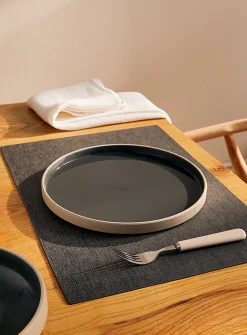 Rectangular heathered faux-leather placemat
