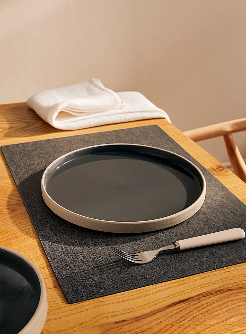 Rectangular heathered faux-leather placemat