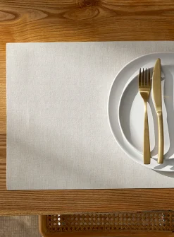 Rectangular heathered faux-leather placemat