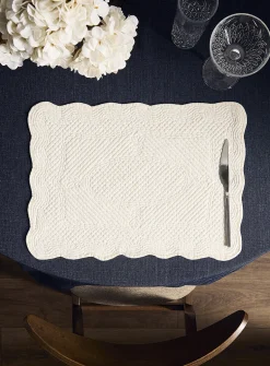 Rectangular ornamental topstitched placemat