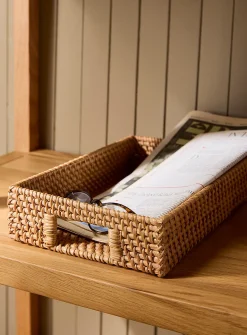 Rectangular rattan tray
