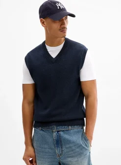 Recycled cotton knit sweater vest