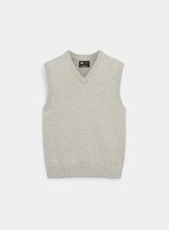 Recycled cotton knit sweater vest