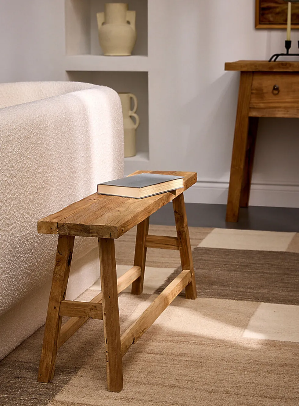 Recycled-teak Léon bench