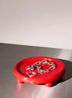 Red legs small round tray