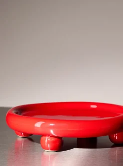 Red legs small round tray